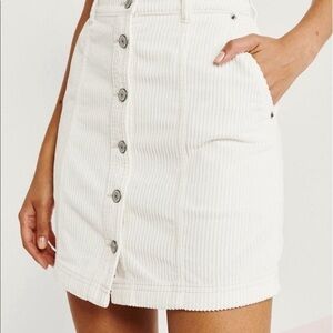 Abercrombie & Fitch Corduroy White Skirt